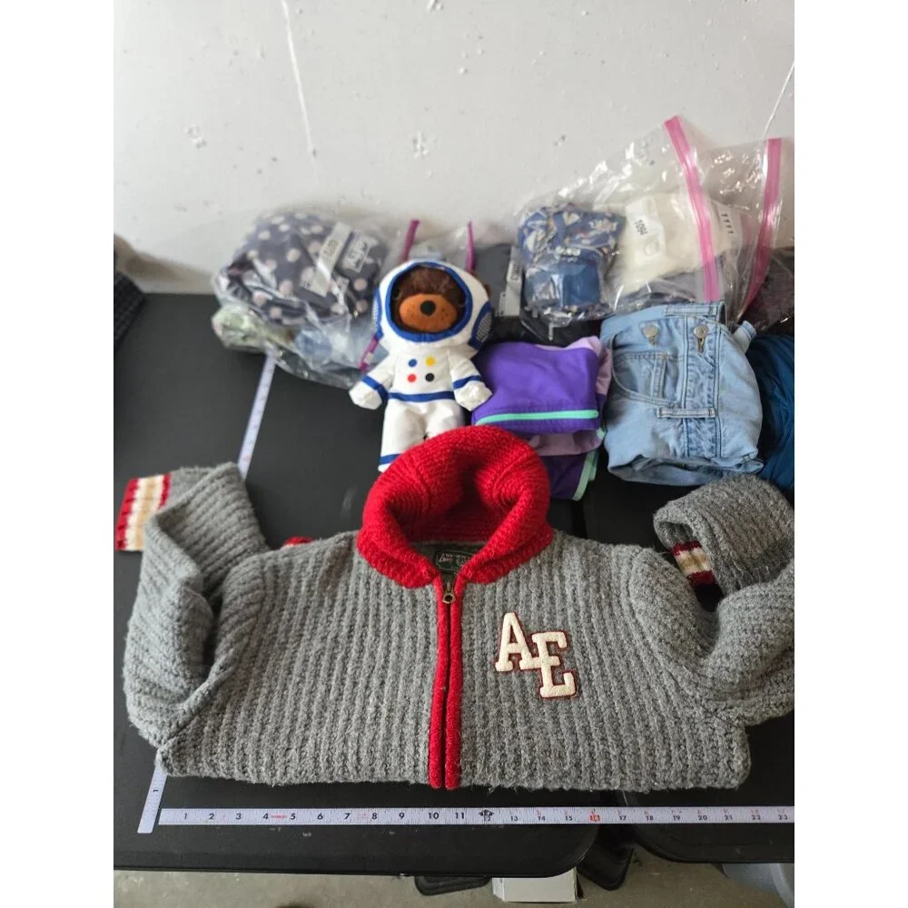 American Eagle Womens Full Zip Varsity Sweater Jacket Size XS Academia Preppy - Picture 9 of 12
